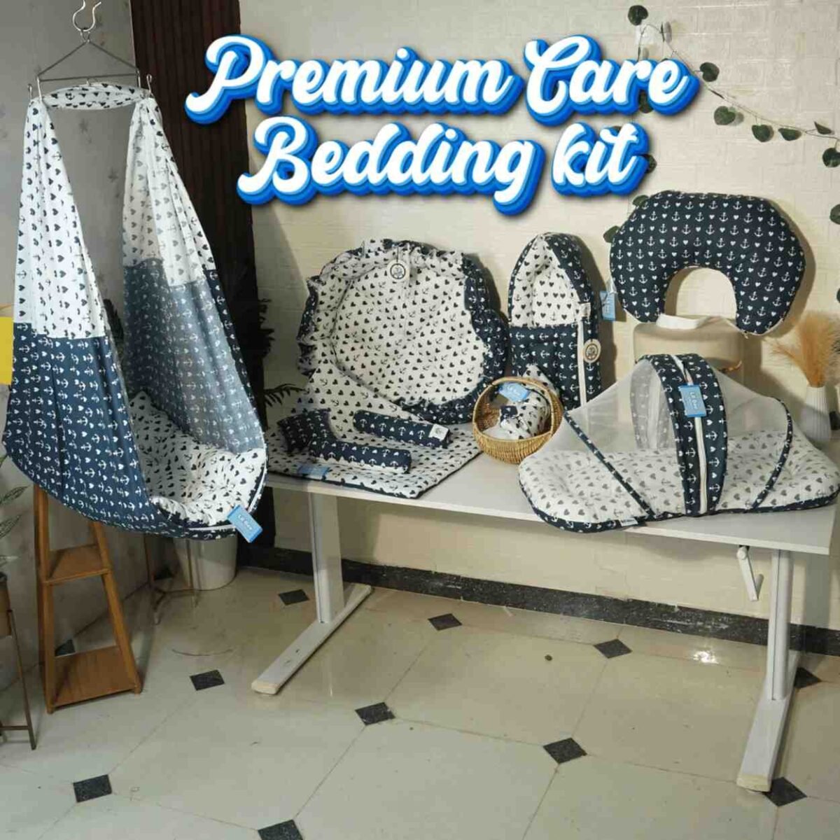 Premium Bedding Kit (2) Newborn bedding set | Baby bedding kit India | Carry nest bed combo | Mosquito net bed for baby | Newborn sleep essentials | Baby bolster set | Baby head pillow set | All season baby bedding | LILBEE baby products | Best newborn bedding kit India